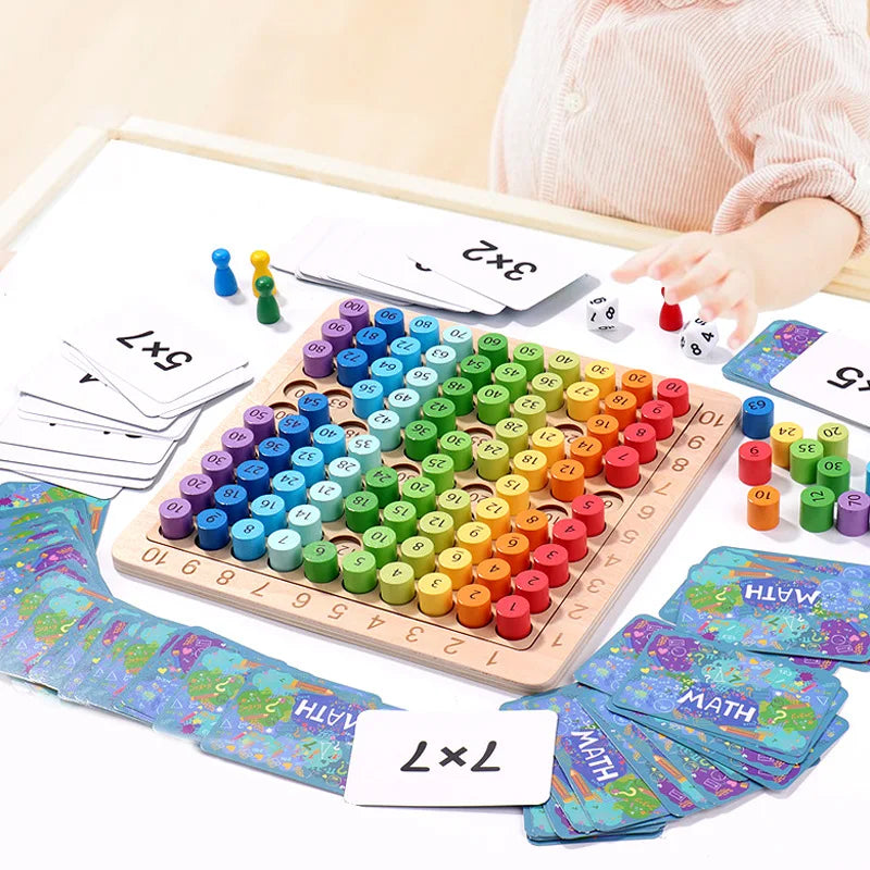 Montessori wooden multiplication board game