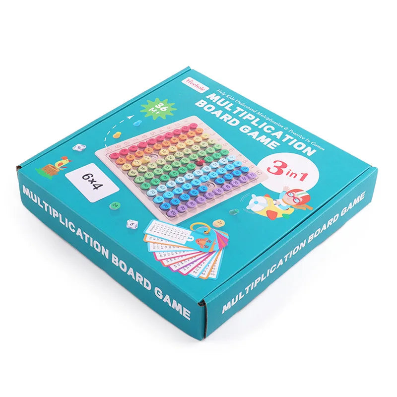 Montessori wooden multiplication board game