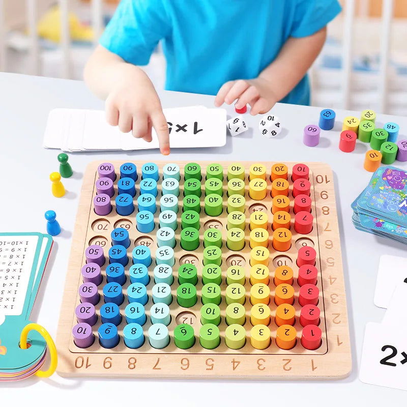 Montessori wooden multiplication board game