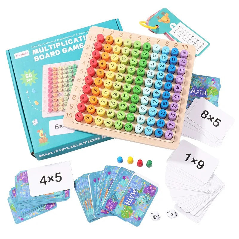 Montessori wooden multiplication board game